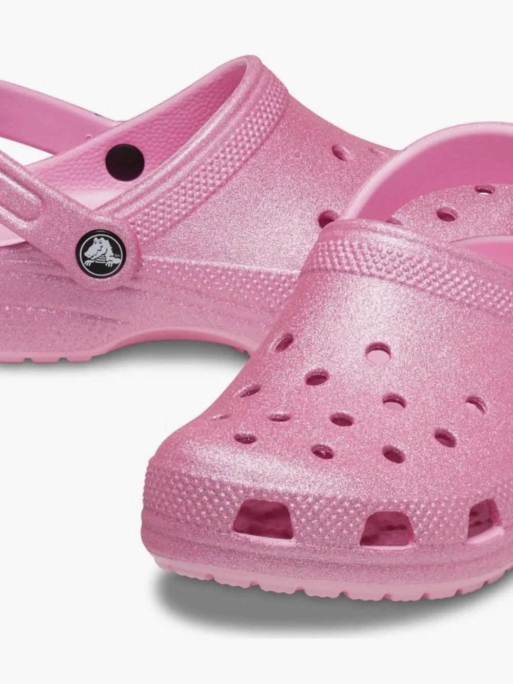 CROCS Kids Glitter Pink Clog Sandals SIZE 4 BABY